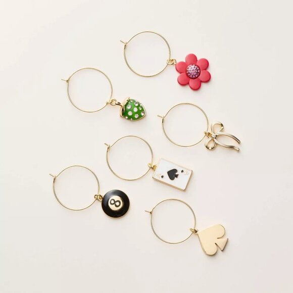 FINAL SET!!! ($25) ♠️KSNY Pack of 6 Mixed Novelty Wine Charms - Picture 2 of 4